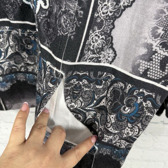 Cardigan Hoodie Women’s Plus 1X Fair Isle Bohemian Beaded Fairy Grunge Stretch - Picture 13 of 14